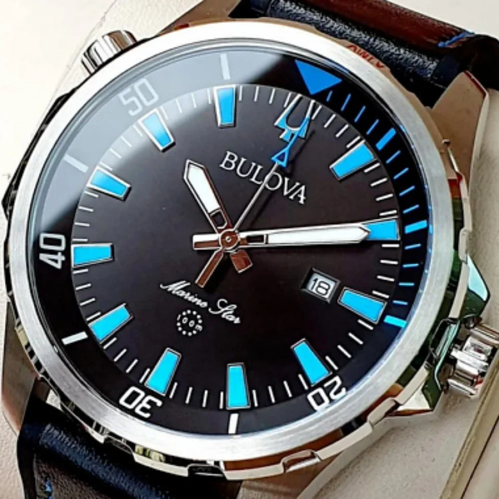 Bulova Marine Star Leather Men's Watch